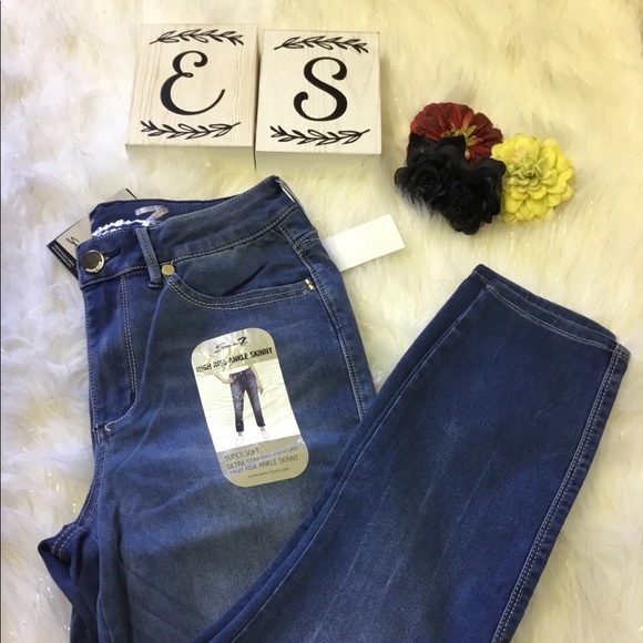 Seven7 Womens High Rise Ankle Skinny